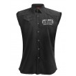 Dragstrip Clothing No Fear  Black Sl/Less Distressed Work Shirt